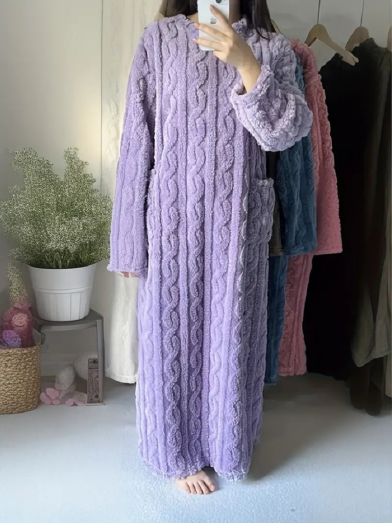 Abigail™ - Robe d'Hiver en Polaire Douce Jacquard