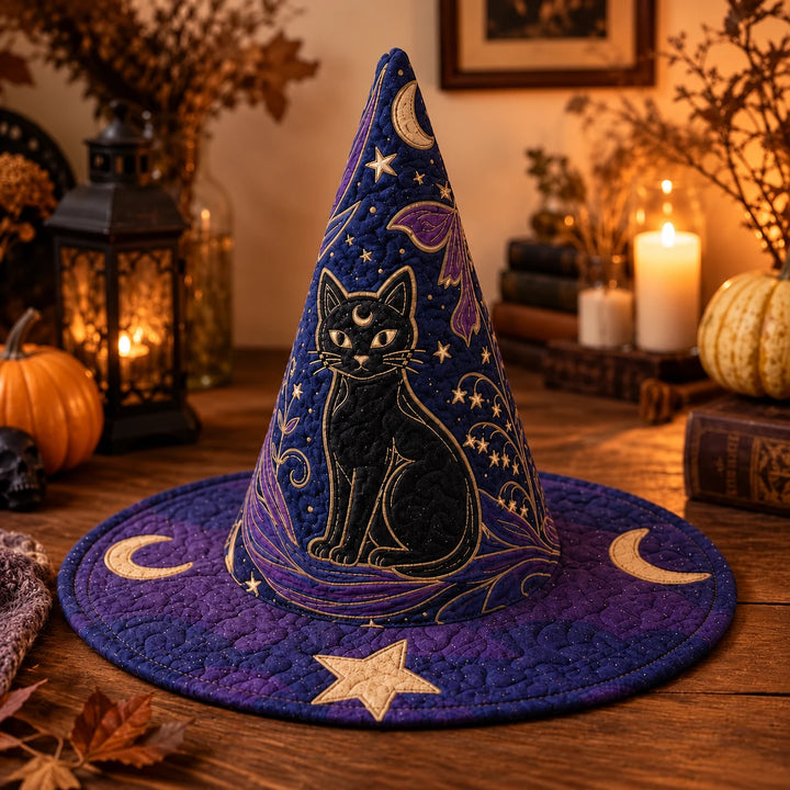 Céleste | Chapeau matelassé Chat noir