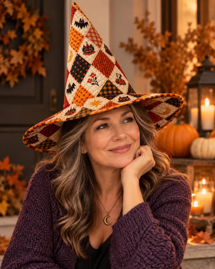 Colette | Chapeau matelassé Patchwork d’Halloween