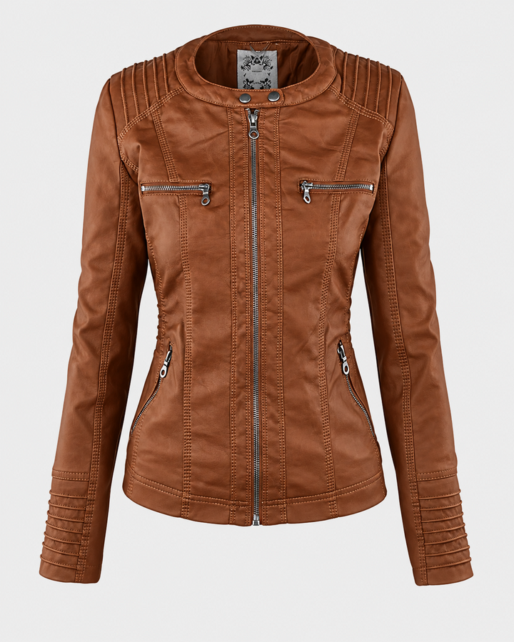 Flavia – veste marron clair vue de face
