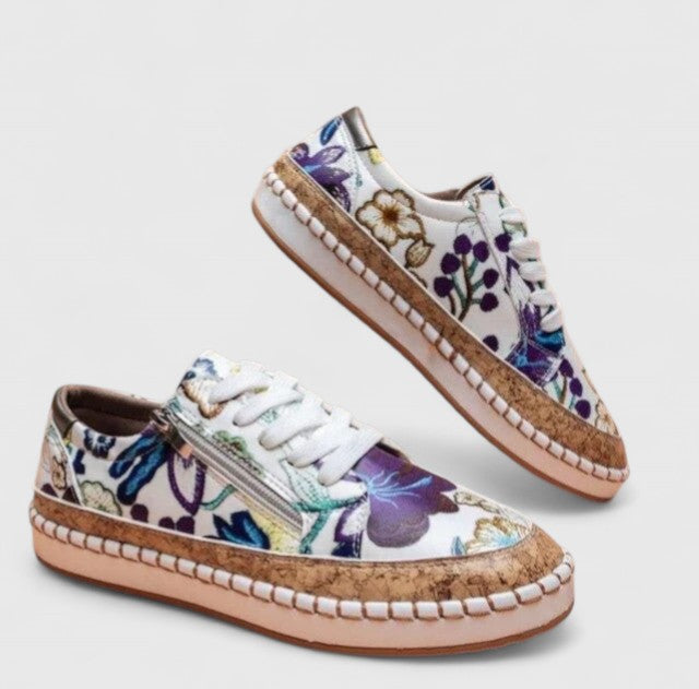 Olisette | Baskets imprimé floral à lacets et zip