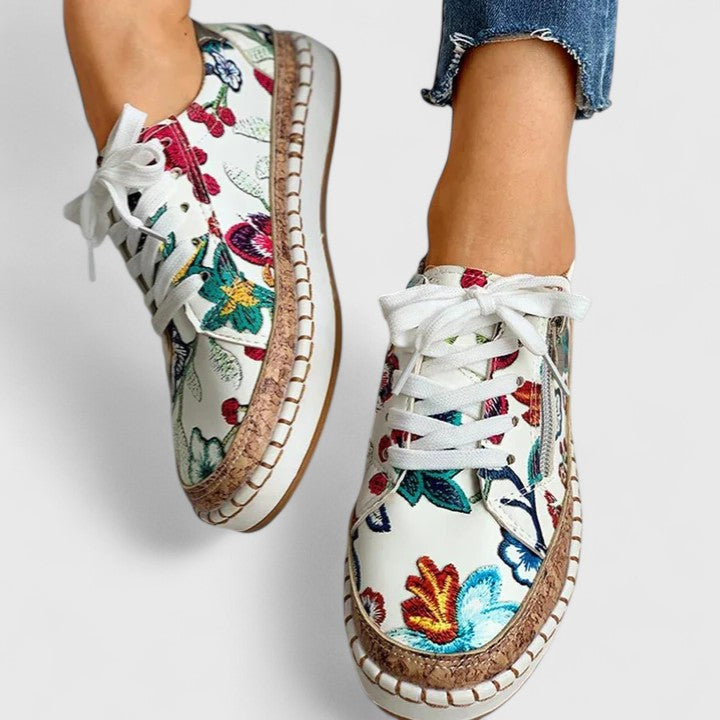 Olisette | Baskets imprimé floral à lacets et zip