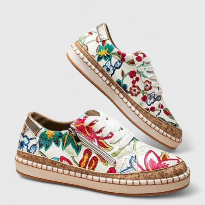 Olisette | Baskets imprimé floral à lacets et zip