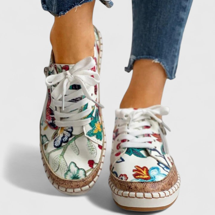 Olisette | Baskets imprimé floral à lacets et zip