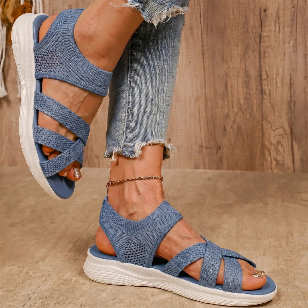 ErgoLina | Sandales en maille à brides croisées