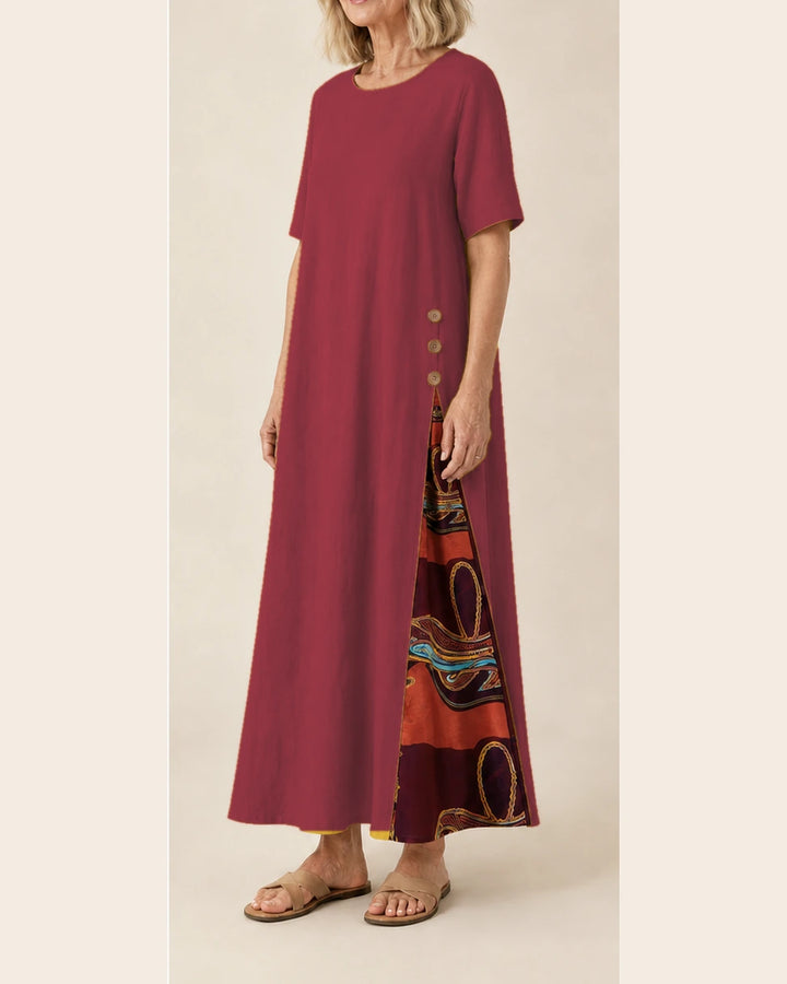 Robe Maurene bordeaux – vue trois-quarts