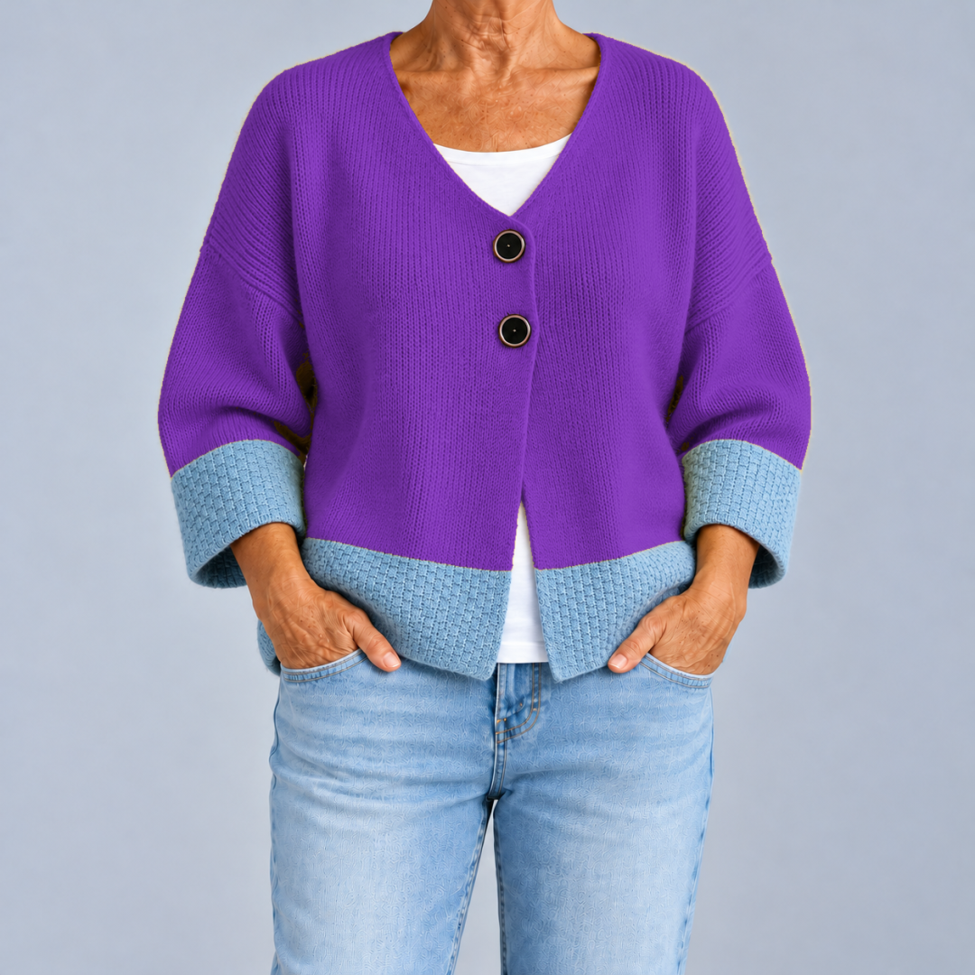 Ginevra | Cardigan bicolore à col V