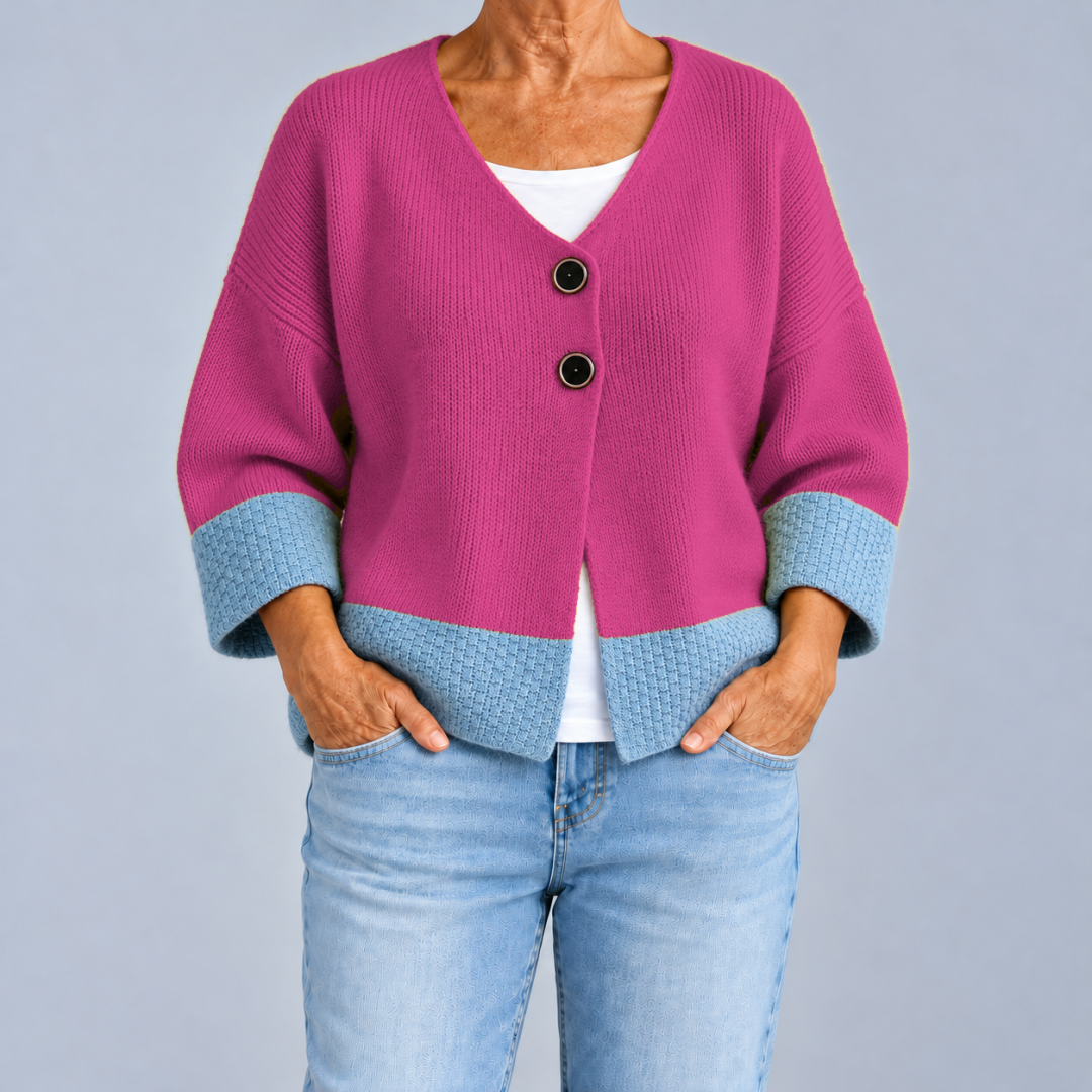 Ginevra | Cardigan bicolore à col V