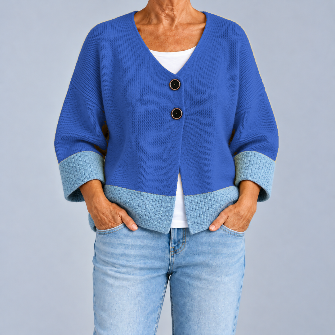 Ginevra | Cardigan bicolore à col V