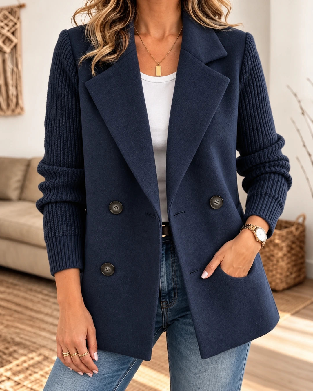 Clarette | Blazer élégant à manches en maille