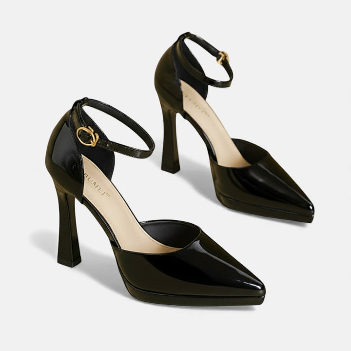 Marie | Escarpins vernis à bride cheville et talon haut