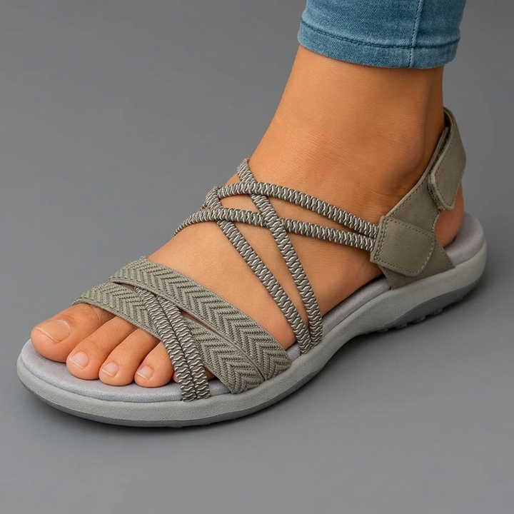 Tina | Sandales à brides croisées et scratch arrière