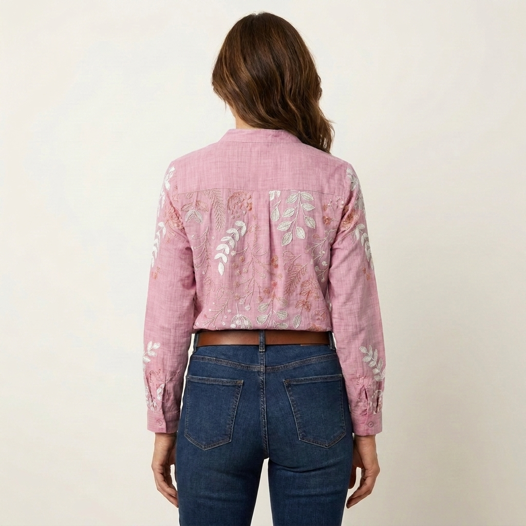 Lorielle | Blouse col V à imprimé botanique