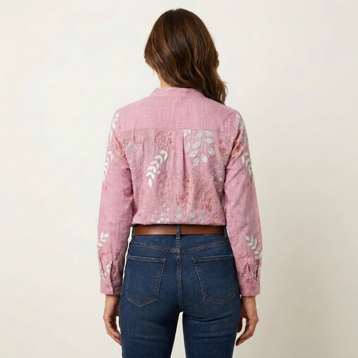 Lorielle | Blouse col V à imprimé botanique