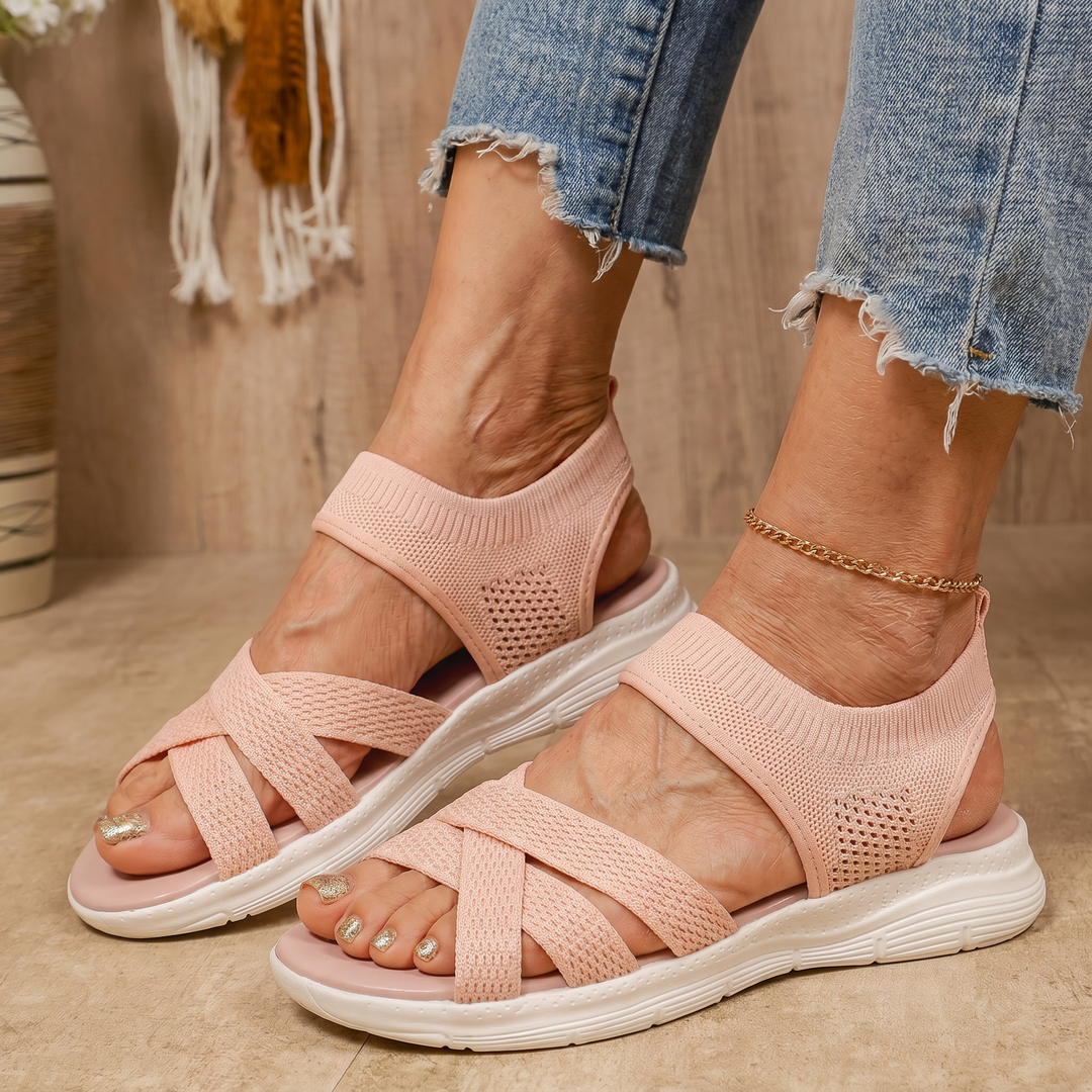 ErgoLina | Sandales en maille à brides croisées