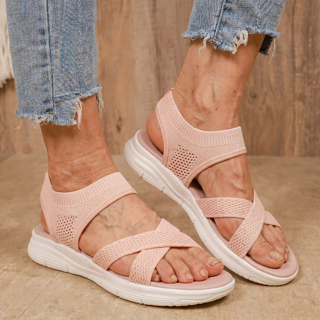 ErgoLina | Sandales en maille à brides croisées