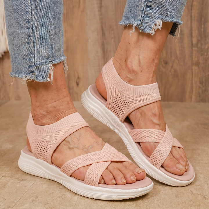 ErgoLina | Sandales en maille à brides croisées
