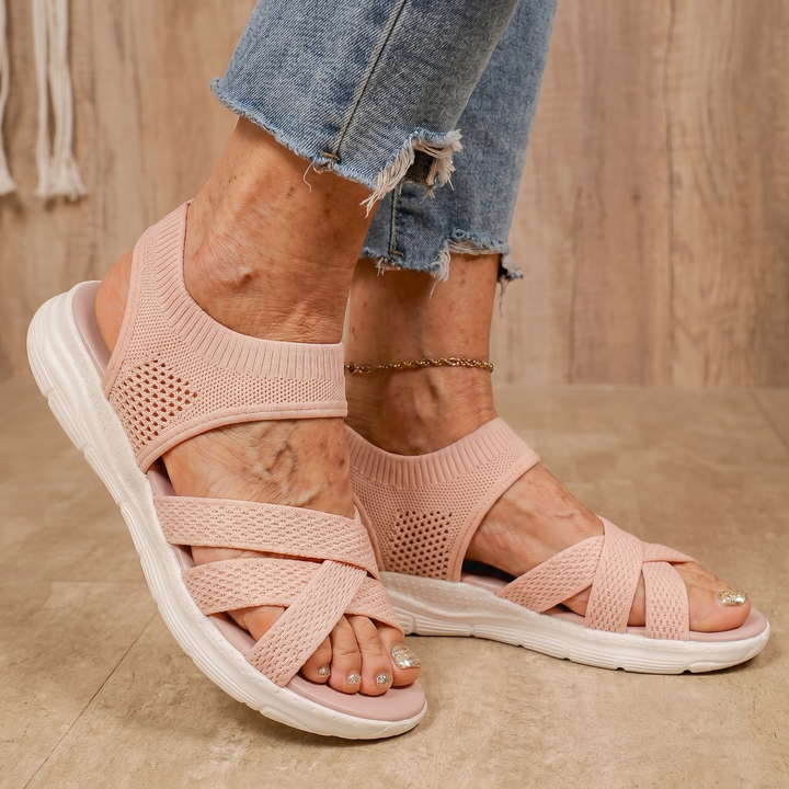 ErgoLina | Sandales en maille à brides croisées