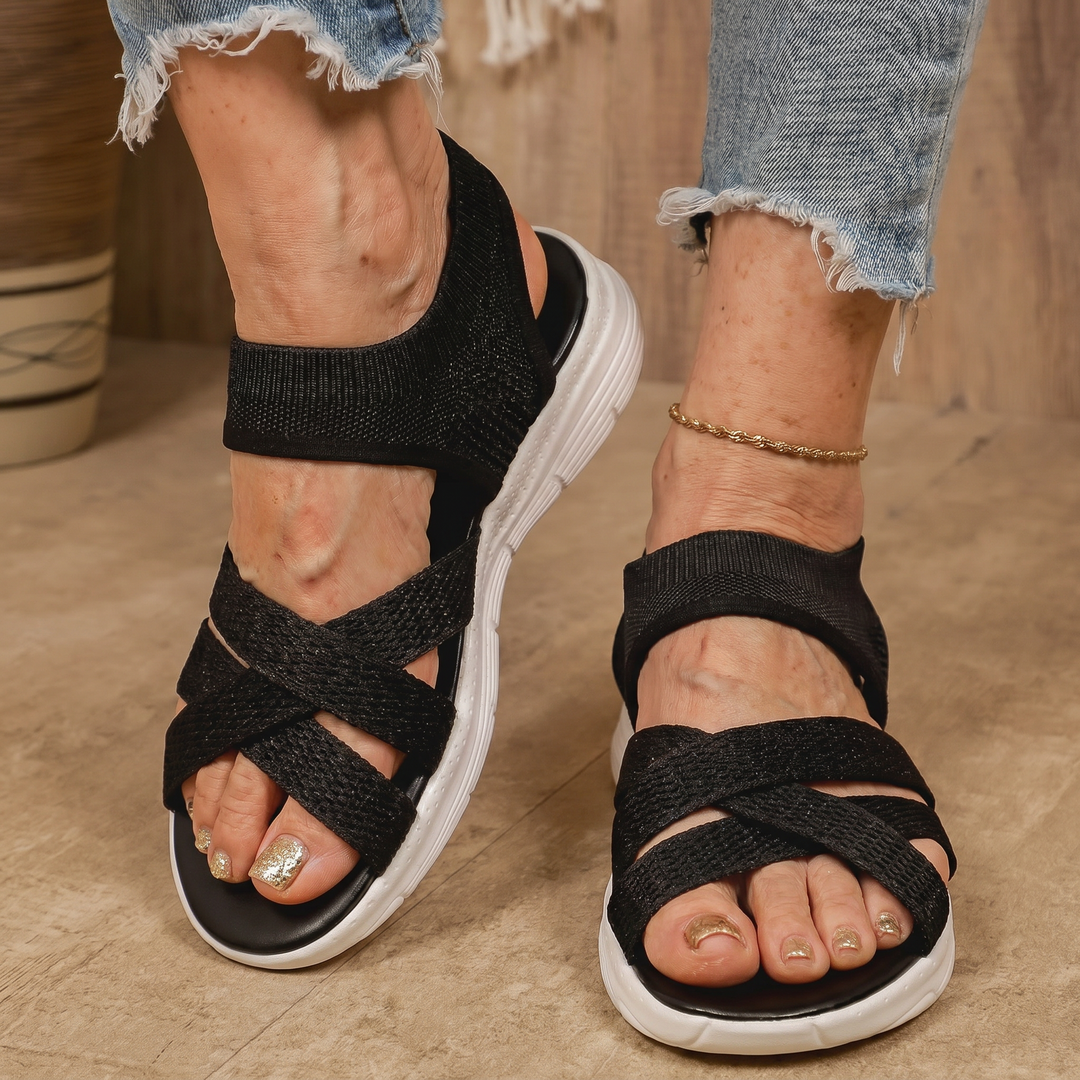 ErgoLina | Sandales en maille à brides croisées