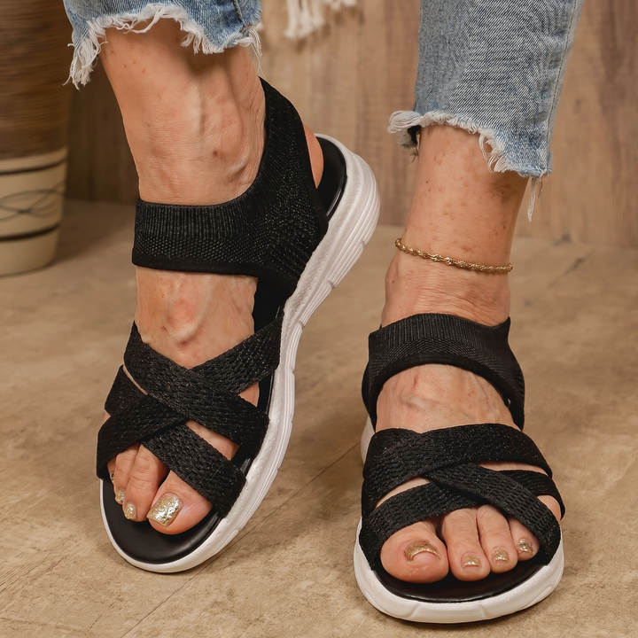 ErgoLina | Sandales en maille à brides croisées