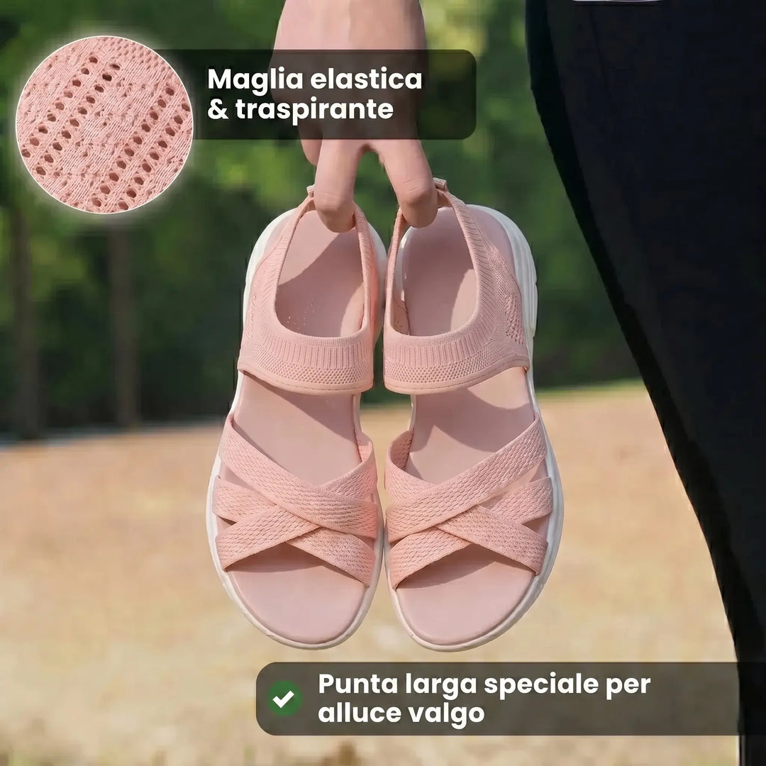 ErgoLina | Sandales en maille à brides croisées