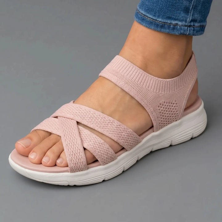 ErgoLina | Sandales en maille à brides croisées