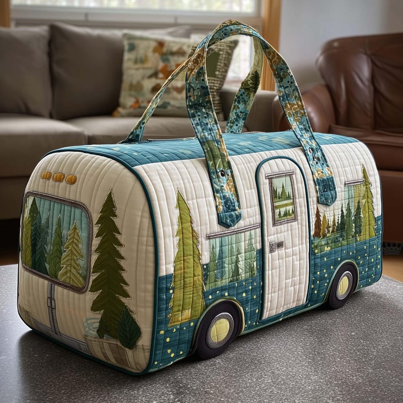 Henriette – sac de voyage matelassé esprit camping-car – vue produit