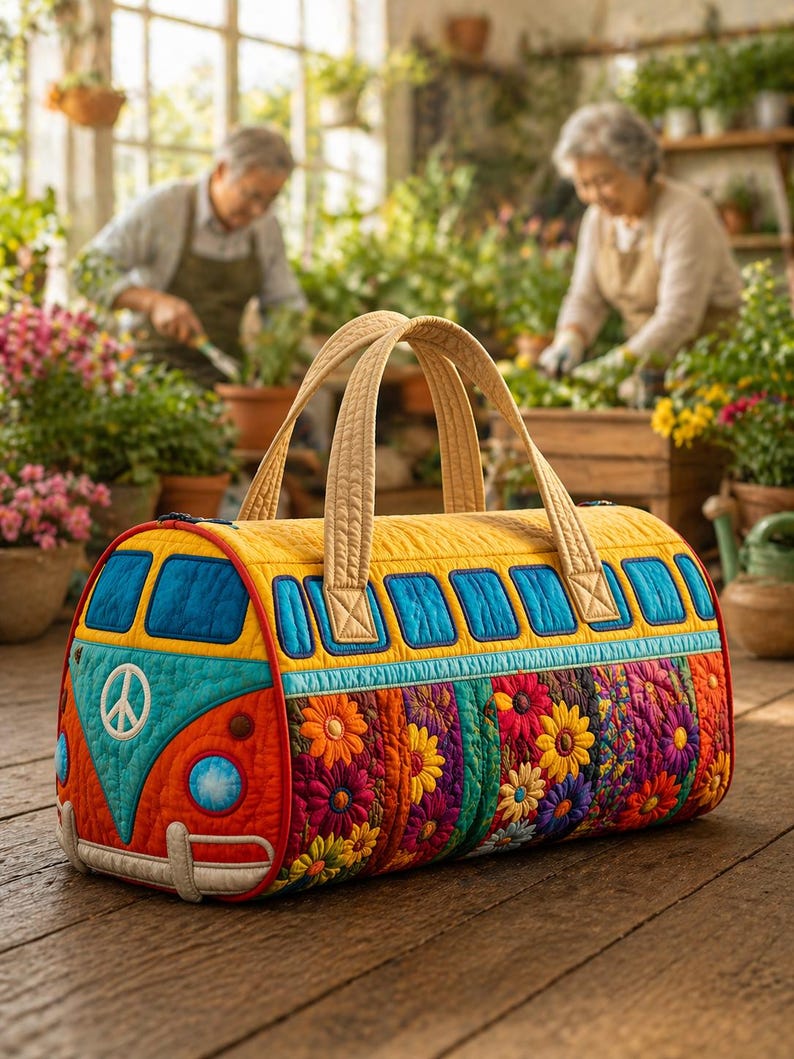 Émilie – sac de voyage matelassé floral bohème rétro