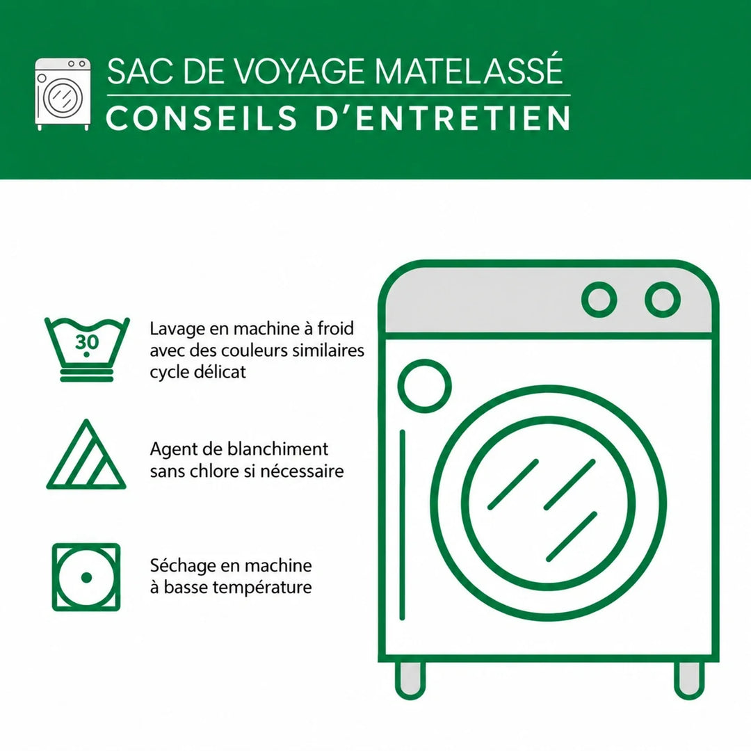 Conseils d’entretien du sac de voyage matelassé