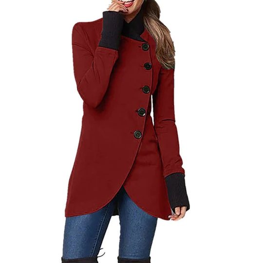 Erin | Veste longue à fermeture asymétrique