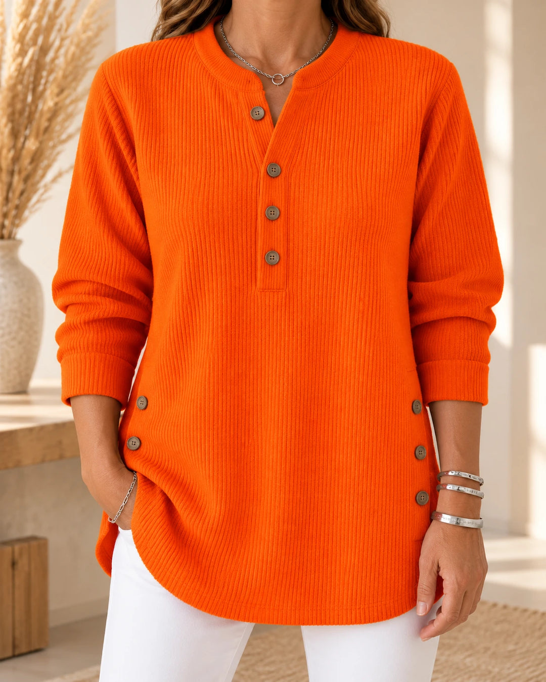 Nives | Tunique Henley boutonnée