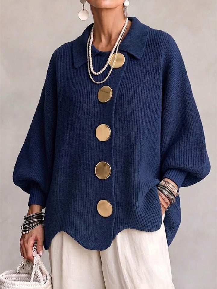 Ortensia | Cardigan oversize à boutons dorés