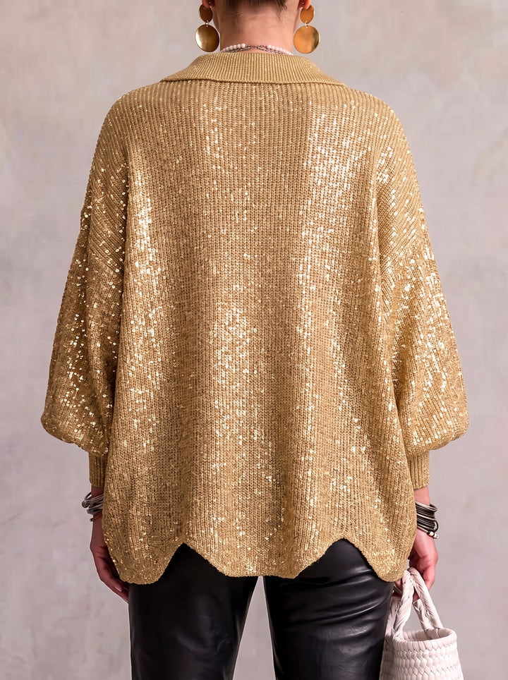 Ortensia | Cardigan oversize à boutons dorés