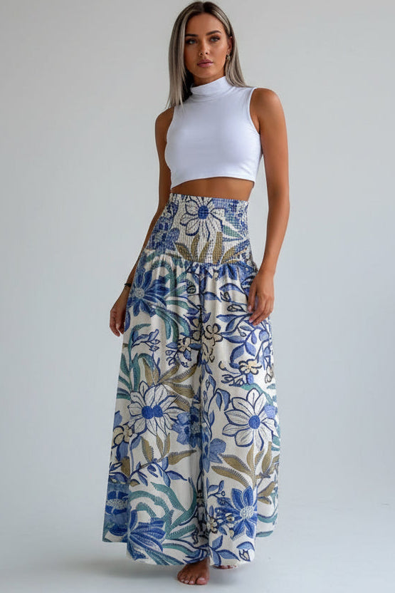 Léa | Pantalon Palazzo en Viscose Imprimé Floral