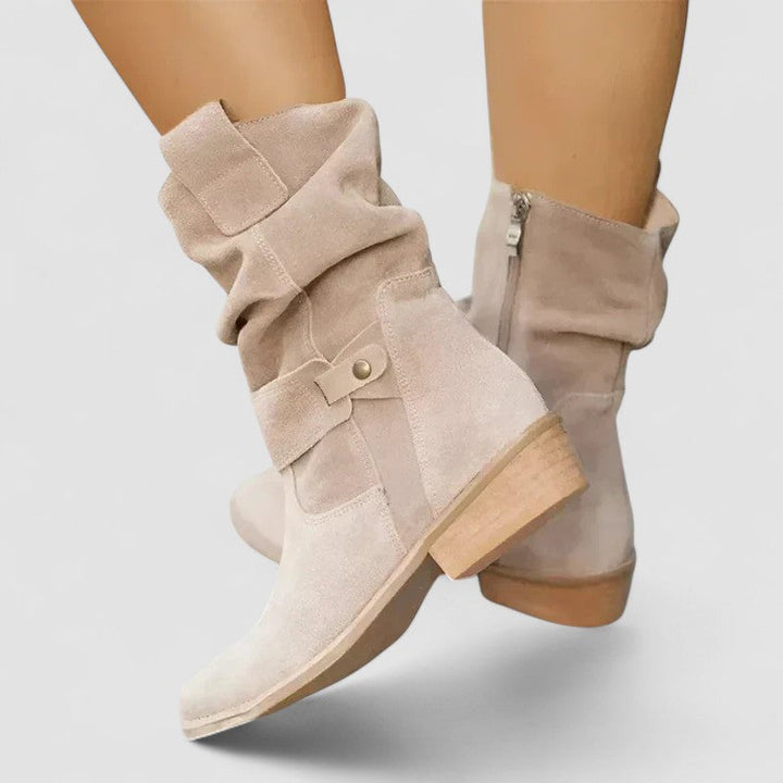 Nadine | Bottes mi-mollet à bride et fermeture éclair