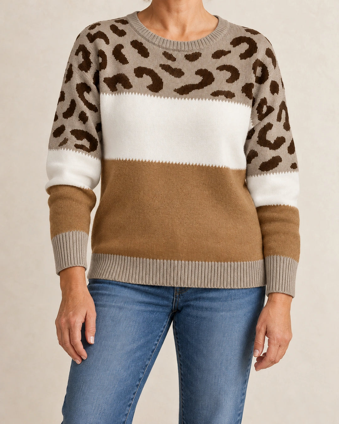 Solène | Pull à motif léopard
