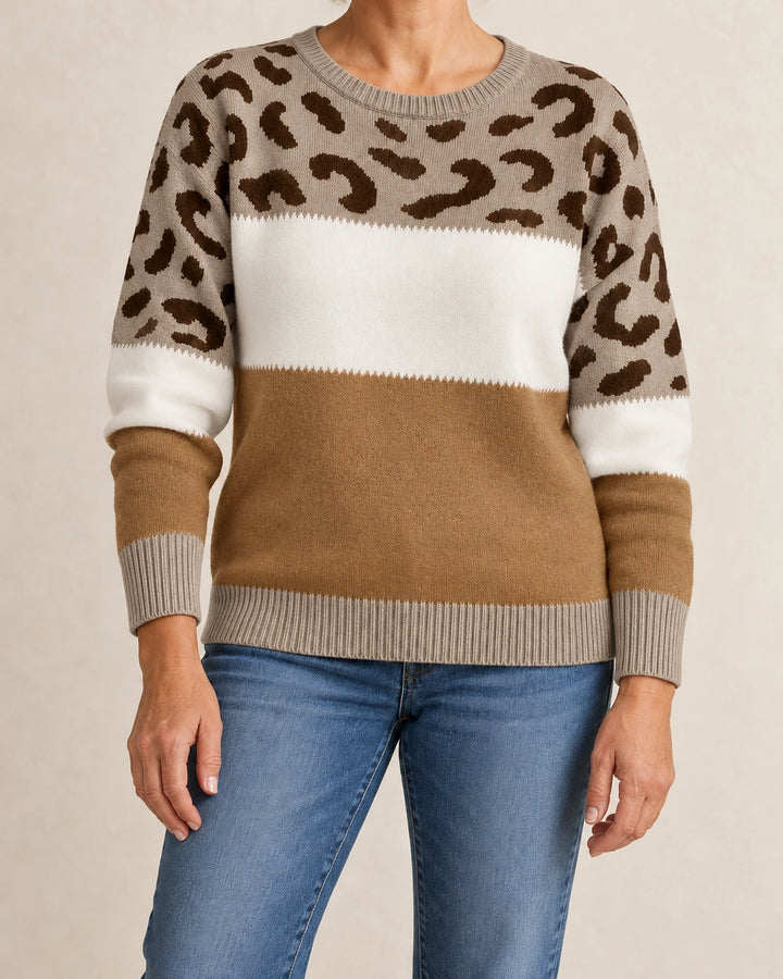 Solène | Pull à motif léopard
