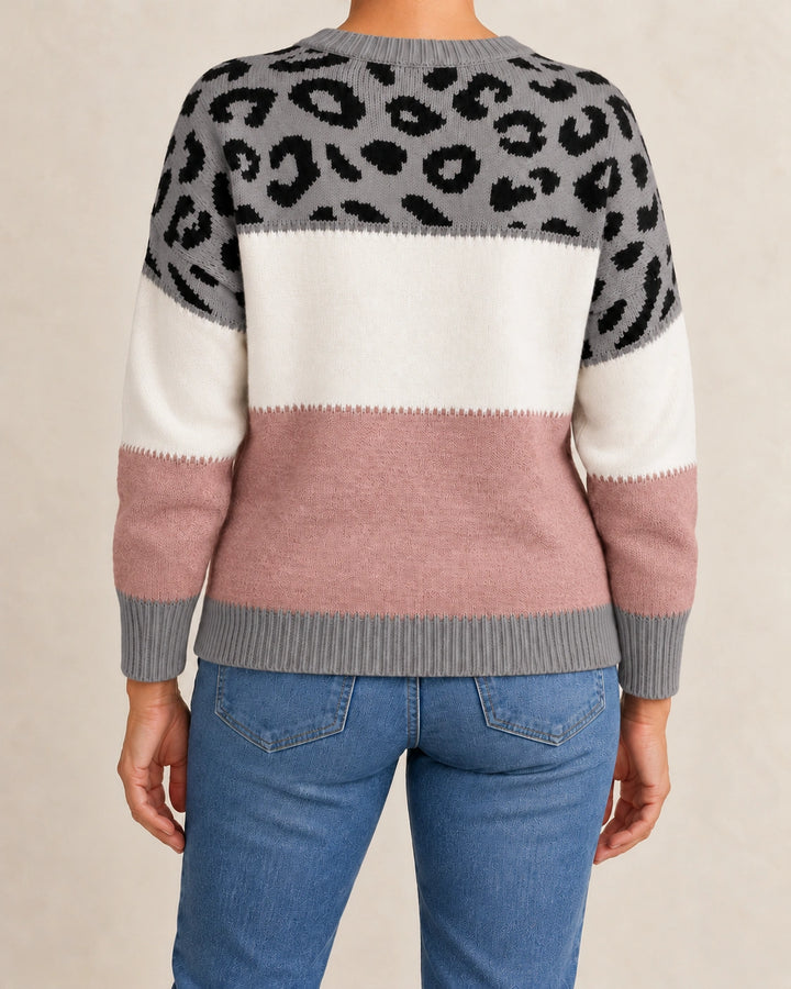 Solène | Pull à motif léopard