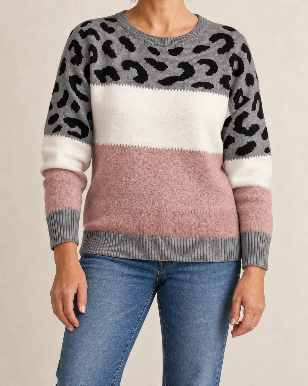 Solène | Pull à motif léopard