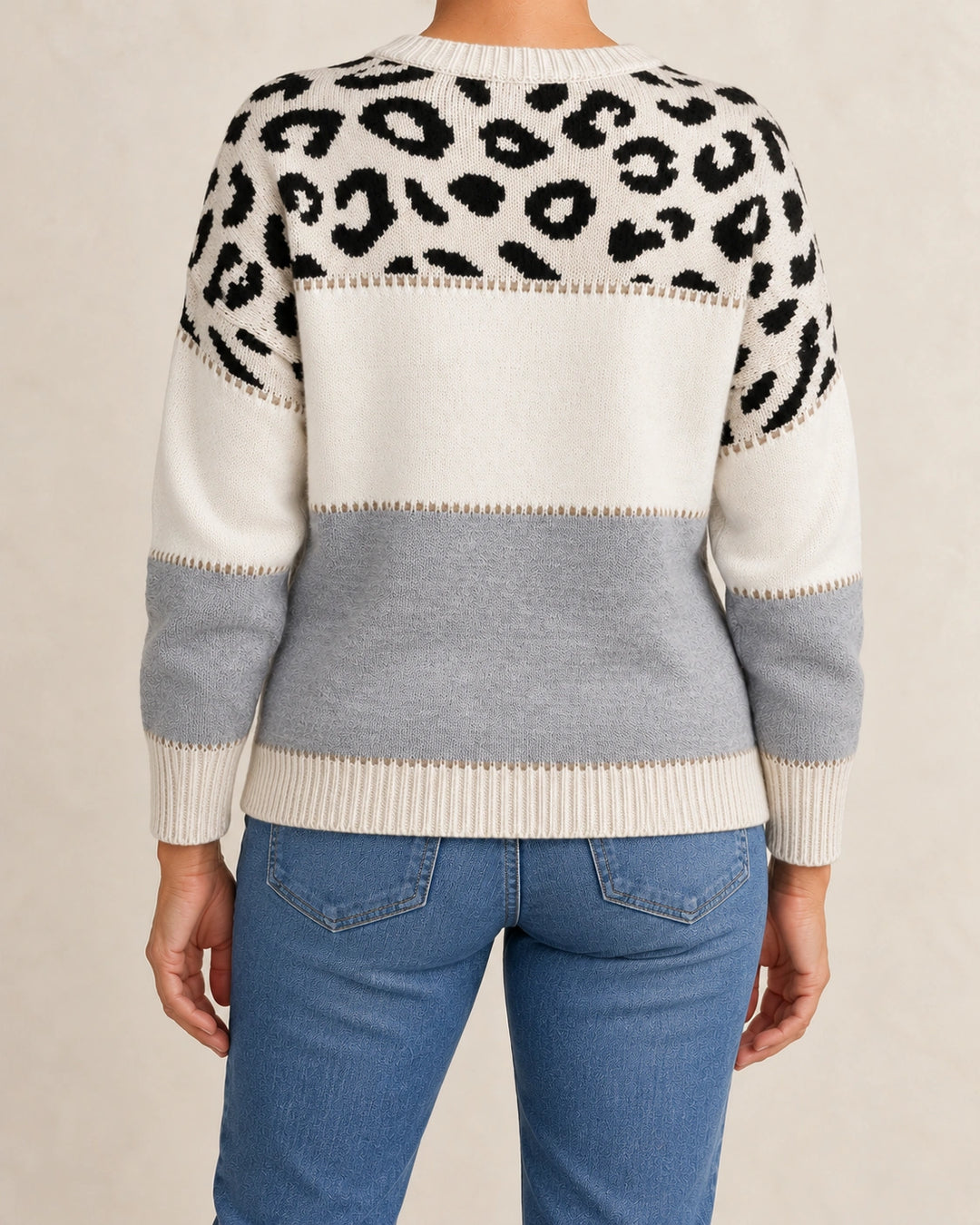Solène | Pull à motif léopard