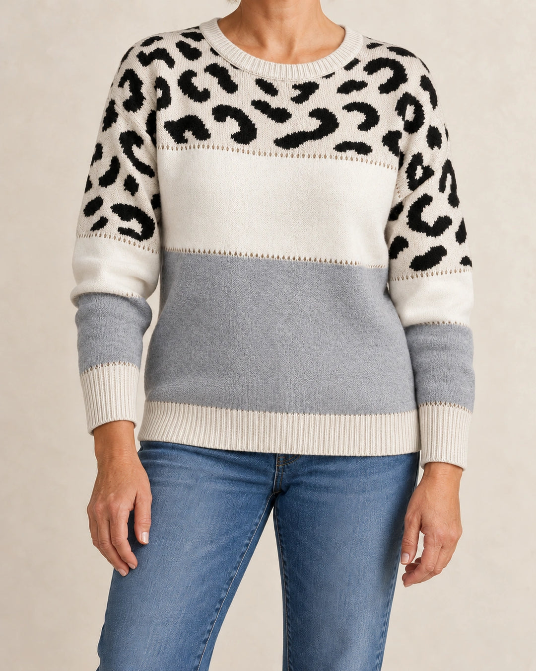 Solène | Pull à motif léopard