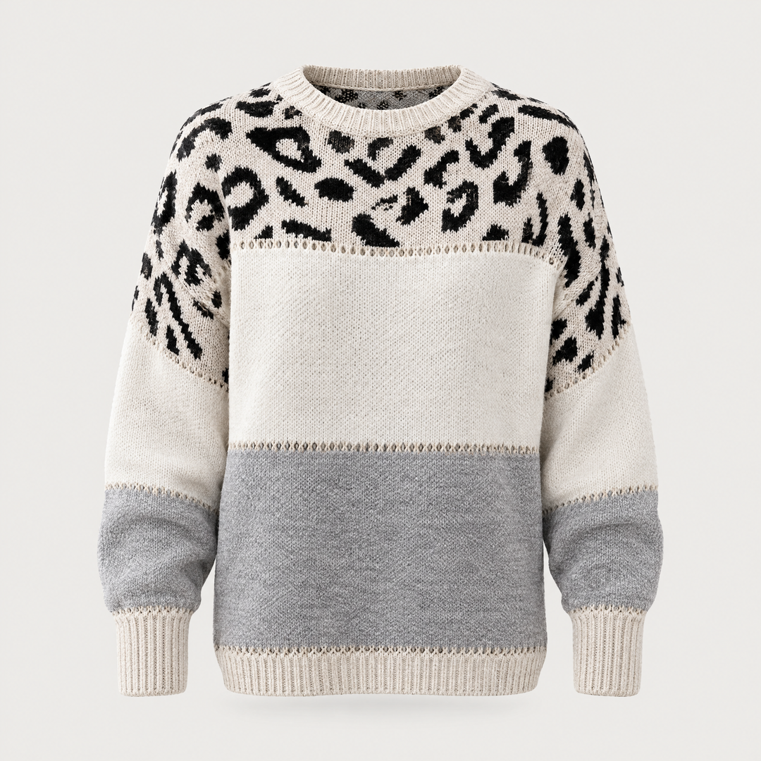 Solène | Pull à motif léopard
