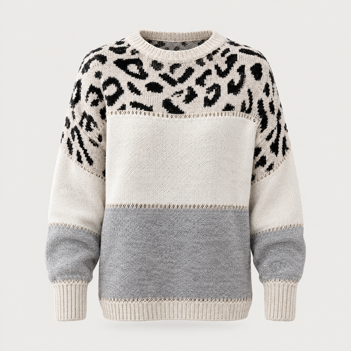 Solène | Pull à motif léopard