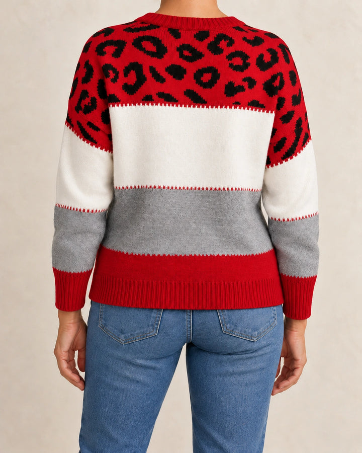 Solène | Pull à motif léopard