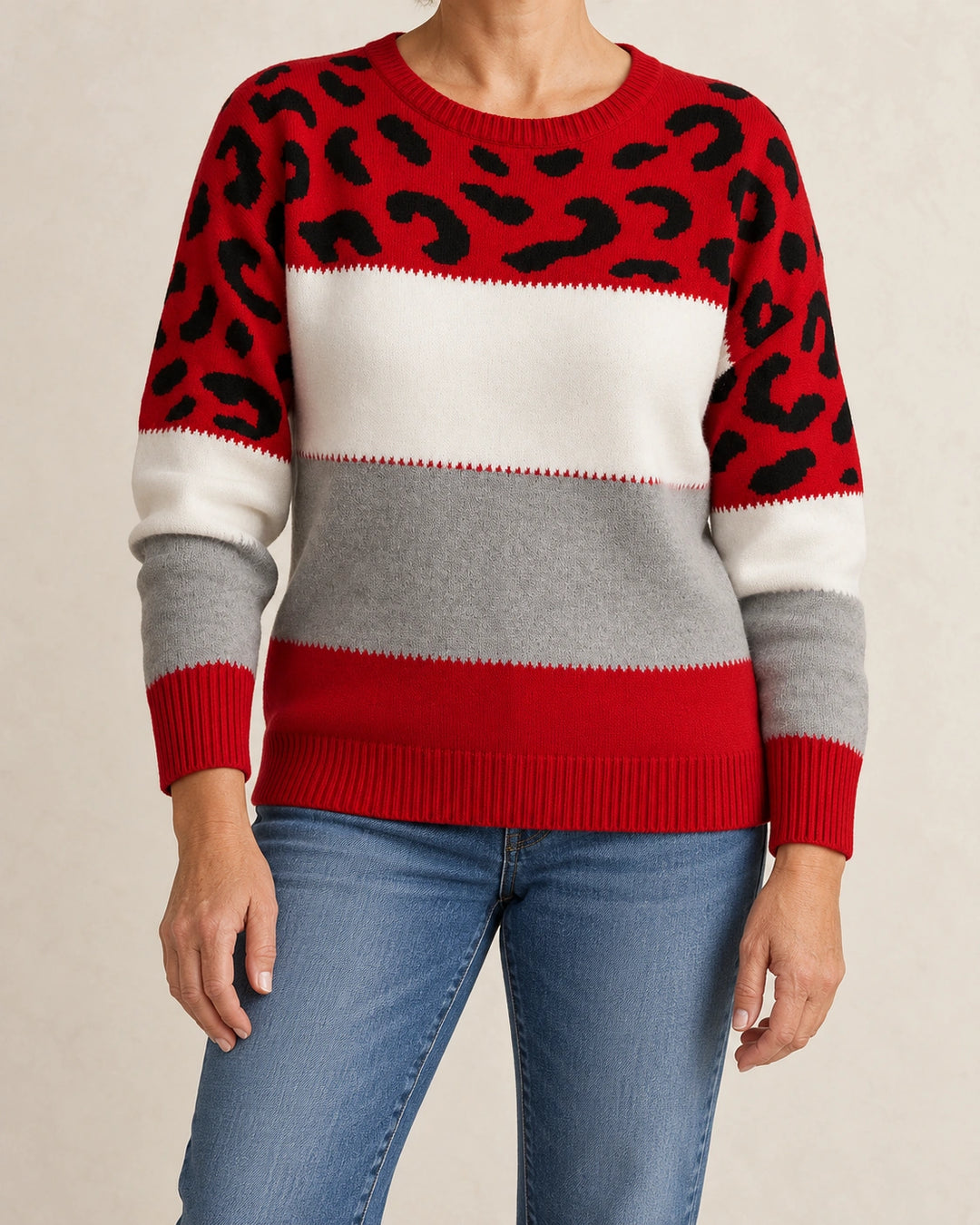 Solène | Pull à motif léopard