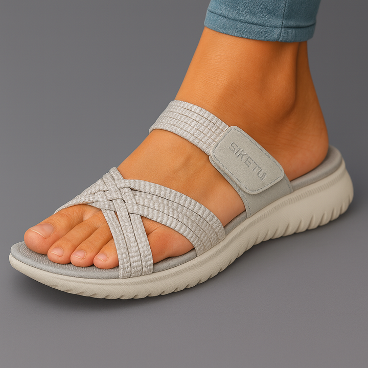 Lina | Mules à brides tressées et scratch
